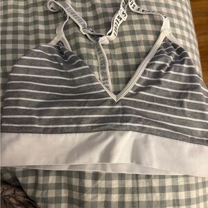 Victoria's Secret Gray and White Striped Bra